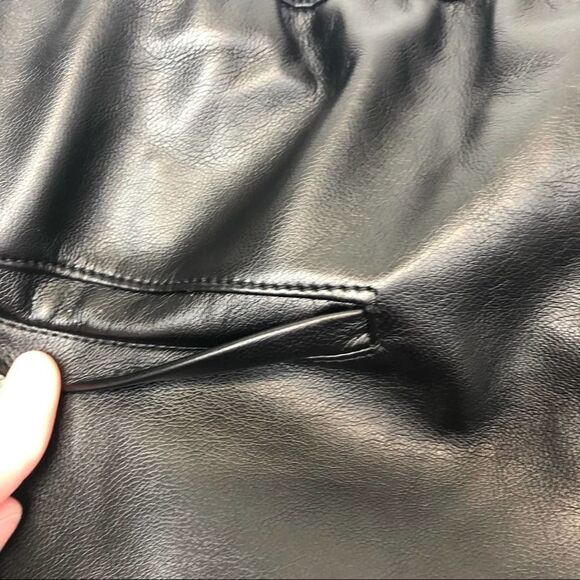 Blank NYC No Guidance Faux Leather Drawstring Ankle Jogger Pants, Size 28 - Picture 12 of 14